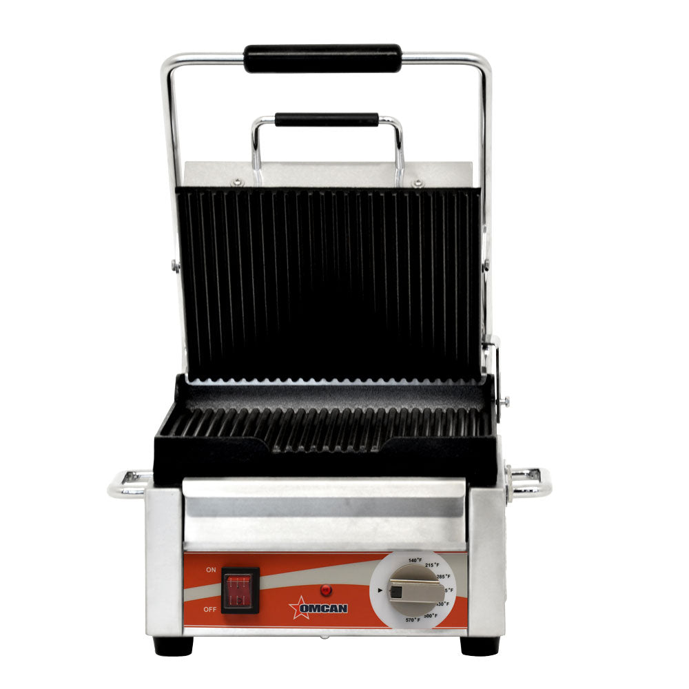 Grill panini simple Omcan 10 x 11 po – plaques rainurées – 19935