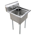 Évier 1 cuve Omcan 18 x 18 x 11 po – drain de coin – sans égouttoir – 22112