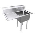 Évier 1 cuve Omcan 18 x 18 x 11 po – drain de coin avec égouttoir gauche – 25247