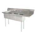 Évier 3 cuves Omcan 24 x 24 x 14 po – drain de coin avec égouttoir droit – 25260