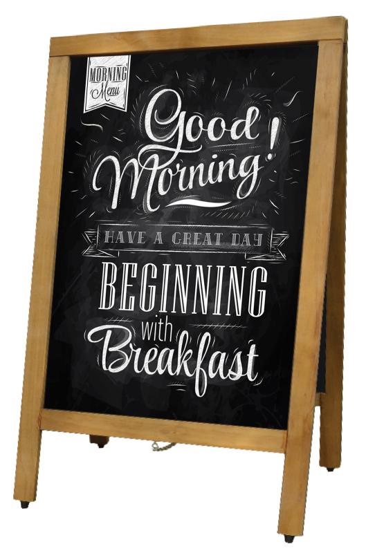 A-Frame Sidewalk Menu Chalkboard avec Mahogany Color Frame – Omcan – 31396