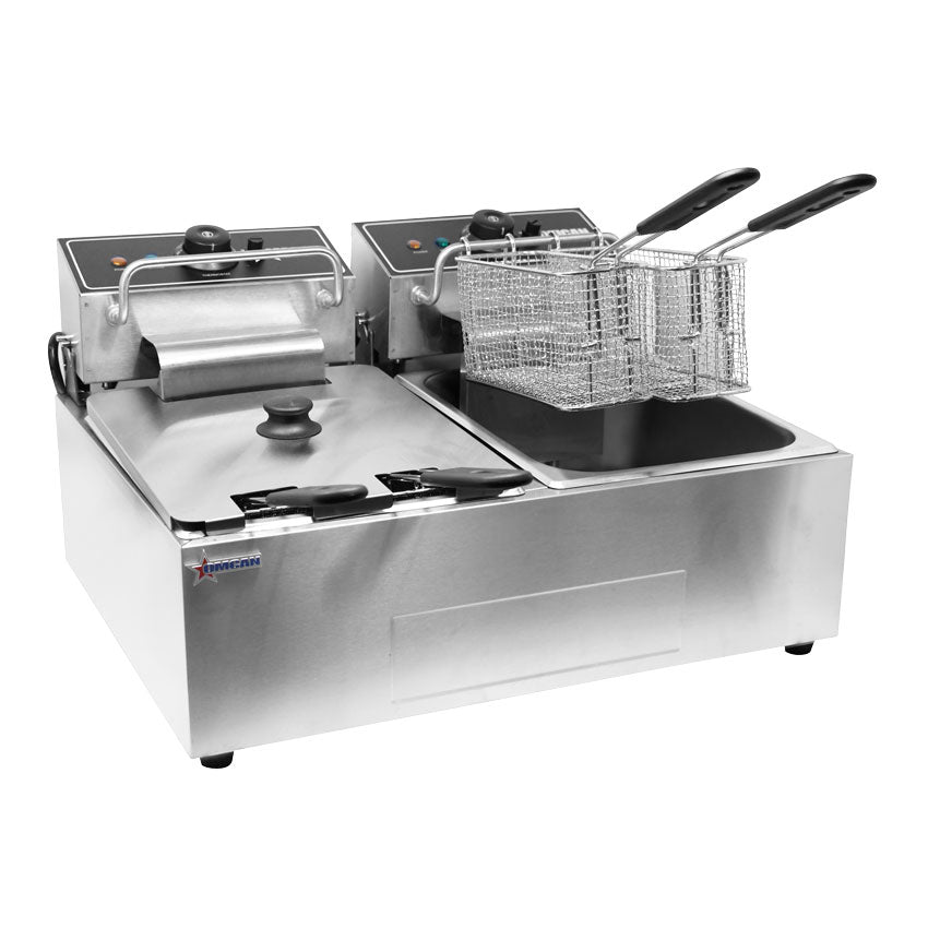 Friteuse électrique de comptoir Omcan – double cuve – 110 V – 34868