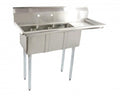 Évier gain d'espace Omcan 10 x 14 x 10 po – égouttoir droit 16 po – 39763