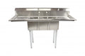Évier gain d'espace Omcan 10 x 14 x 10 po – égouttoirs gauche et droit 16 po – 39764