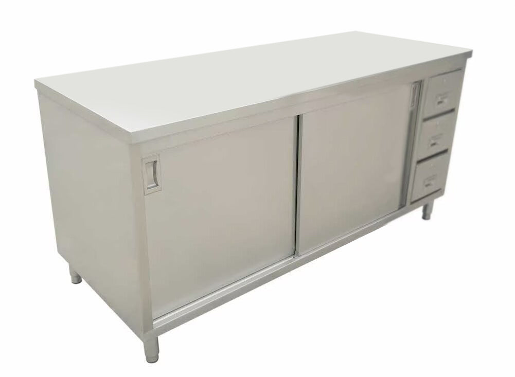 Table de travail avec armoire en acier inoxydable Omcan 30 x 60 po – 44196