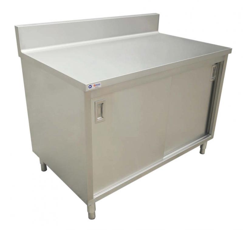 Table de travail avec armoire en acier inoxydable Omcan 30 x 48 po – 45281
