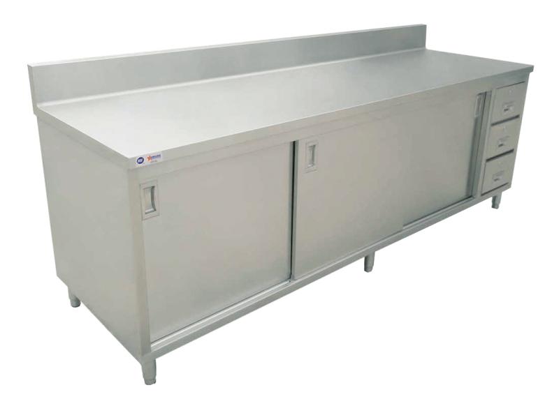 Table de travail avec armoire en acier inoxydable Omcan 30 x 72 po – 45286