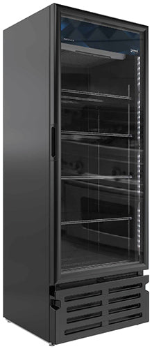 ELITE G319 FLOOR 1 GLASS DOOR SWING REFRIDG ALL BLACK IN&OUT