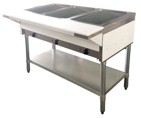 STEAM TABLE NATURAL GAS 3 PANS OPEN WELL  PANS NOT INCLUDED