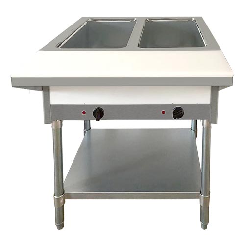 Table à vapeur électrique Omcan 30 po – 2 bacs – puits ouvert – 46646