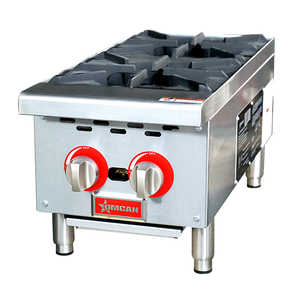 Réchaud à gaz de comptoir Omcan 12 po – 2 brûleurs – 47379