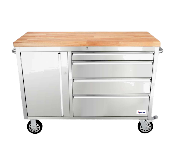 Établi mobile en acier inoxydable Omcan 48 po – 48592