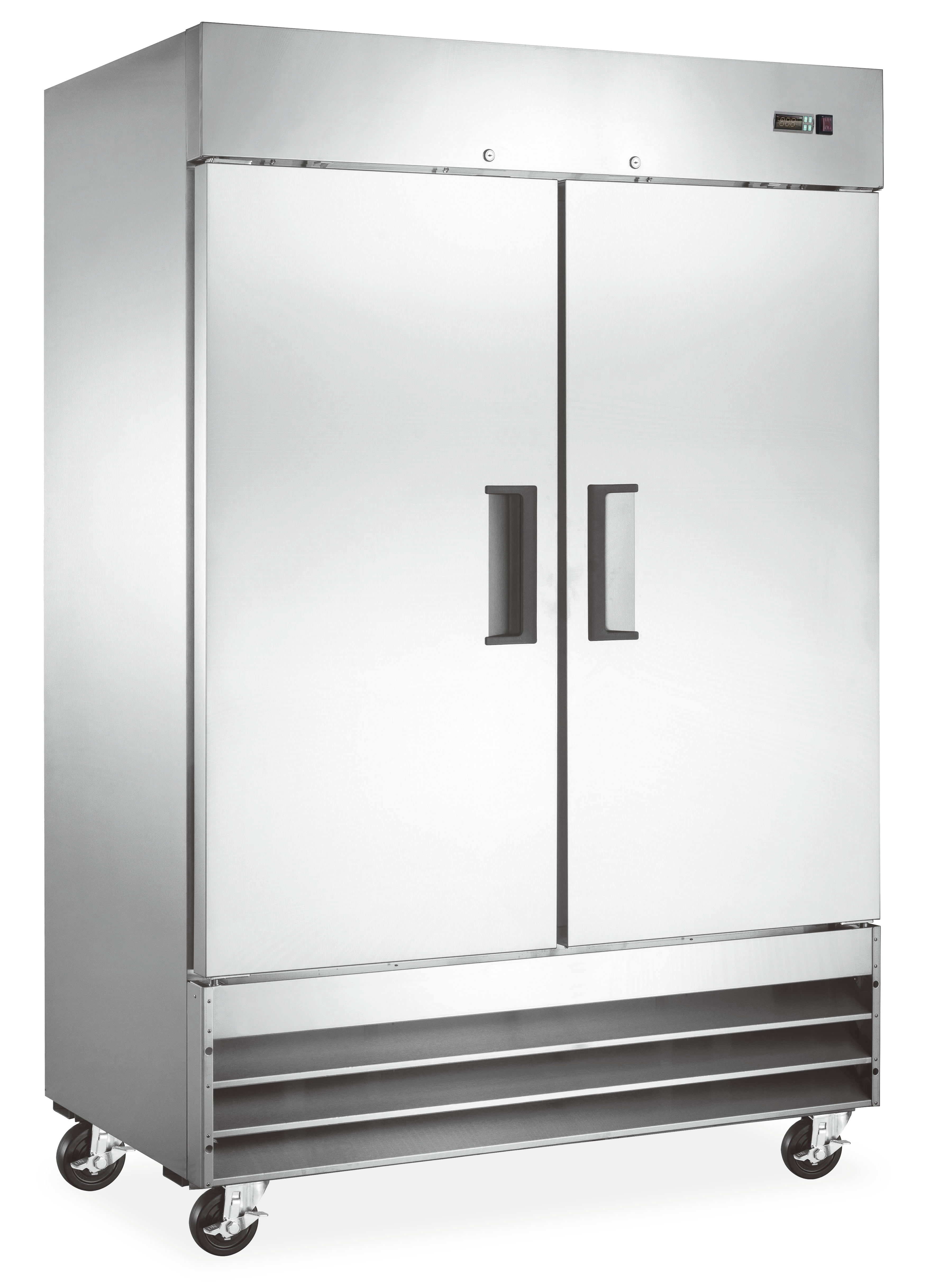 Congélateur vertical Omcan Aurora 54 po en acier inoxydable – 2 portes – 59025