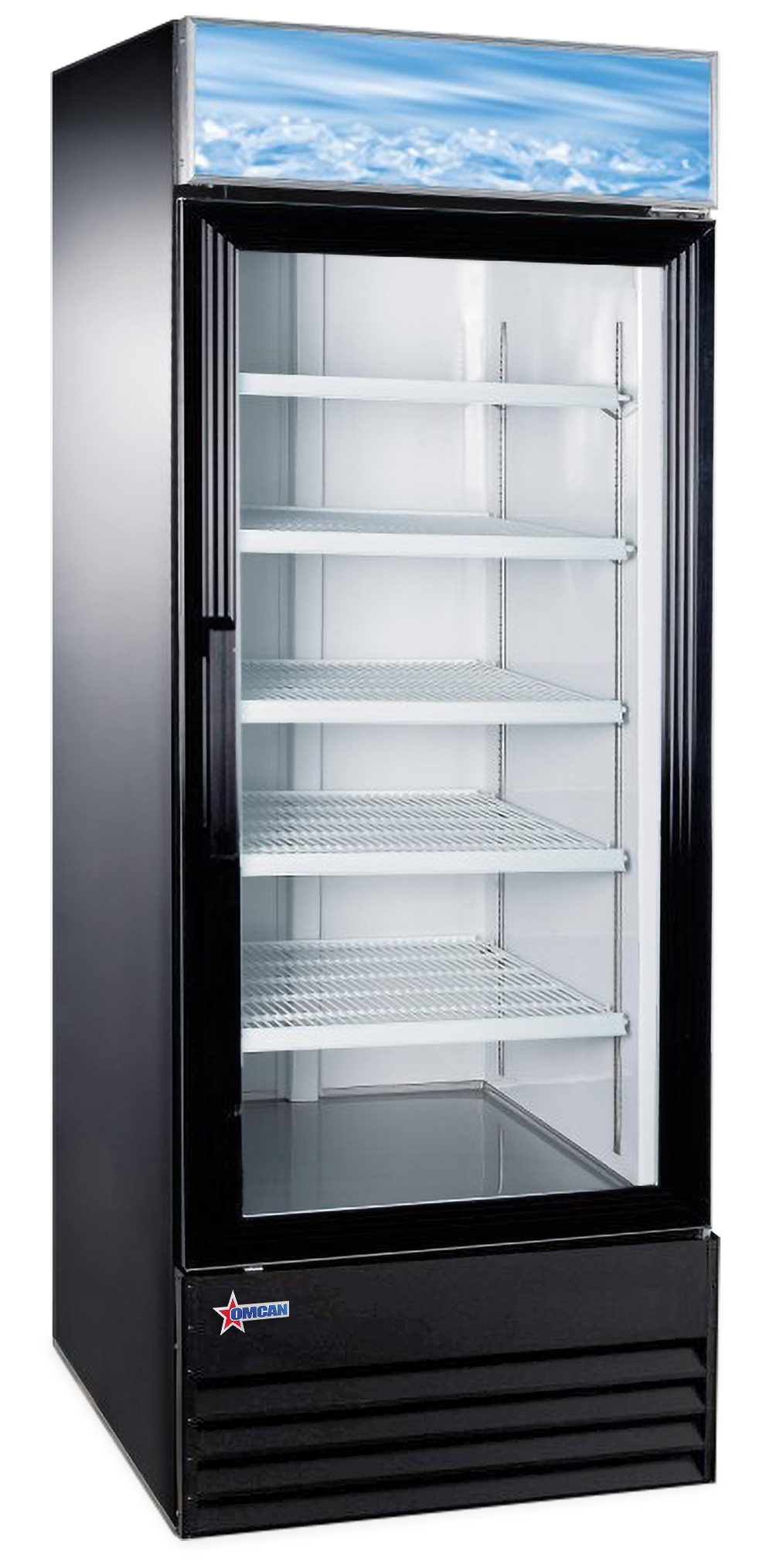 Réfrigérateur à porte vitrée Omcan 28 po – 1 porte – noir – 50037