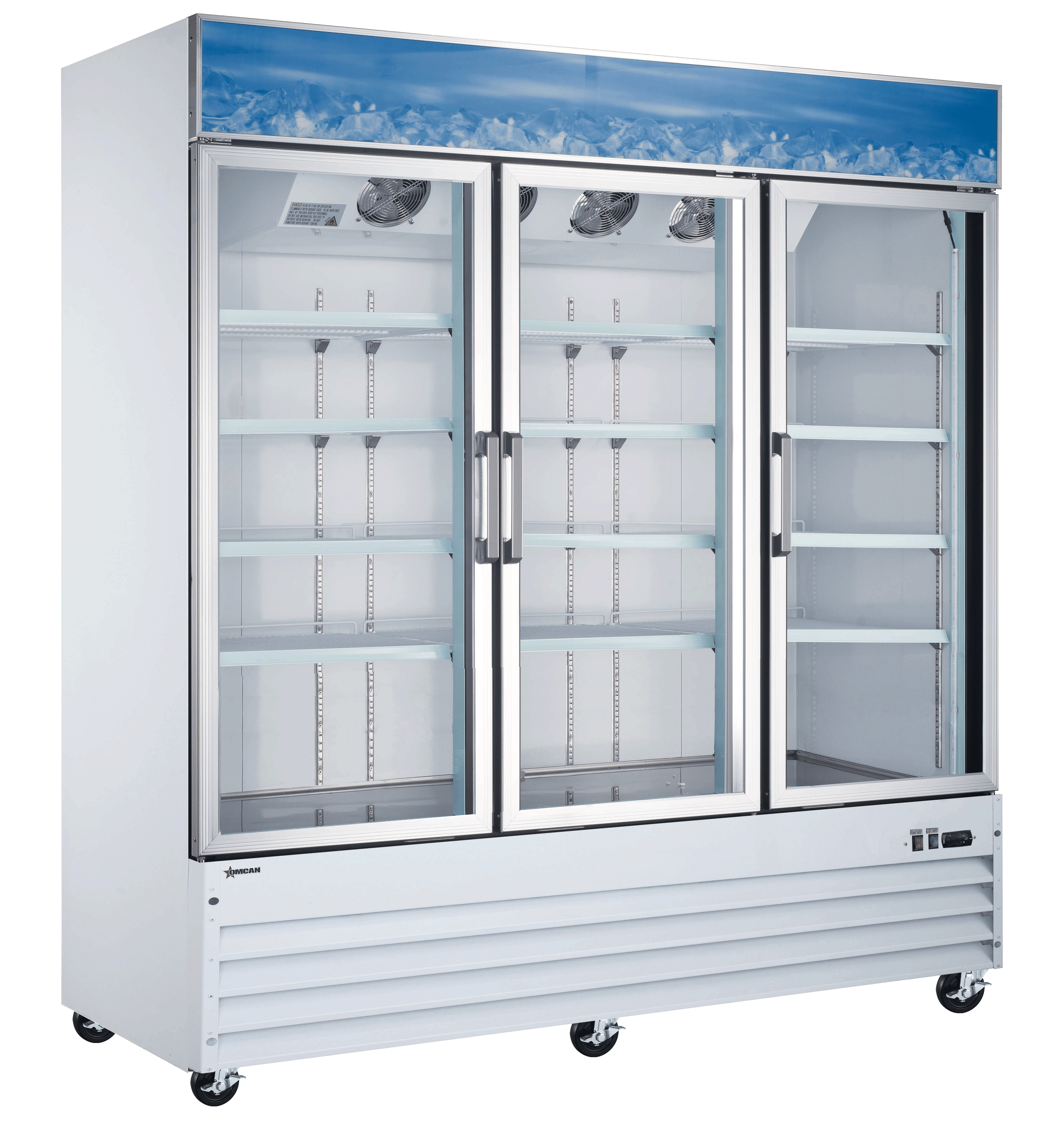 Réfrigérateur Omcan 78 po – 3 portes vitrées battantes – 50052