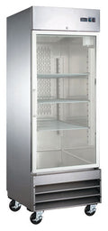 Réfrigérateur Omcan 29 po en acier inoxydable – 1 porte vitrée battante – 51024