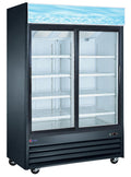 Réfrigérateur commercial Omcan 53 po – 2 portes vitrées coulissantes noir – 51032