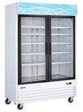 Réfrigérateur commercial Omcan 53 po – 2 portes vitrées battantes blanc – 52032