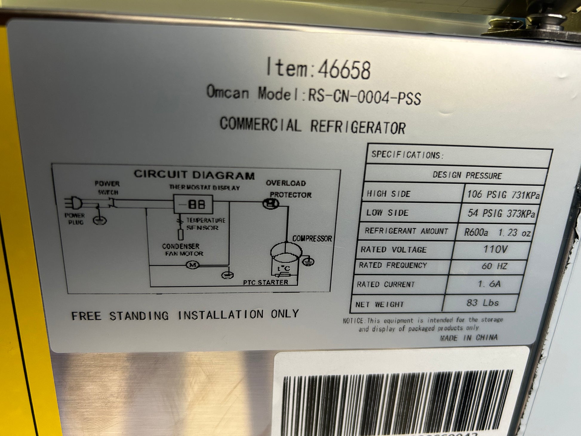 Topping rail réfrigérée 46 pouces avec couvercle en acier inoxydable