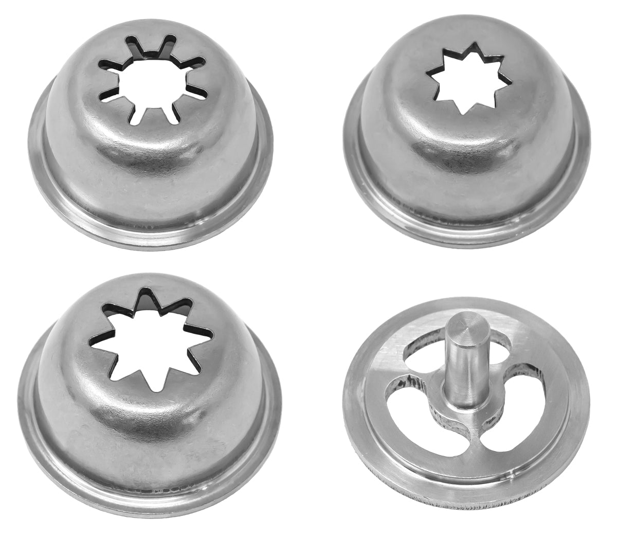 Set of 4 acier inoxydable Churro Nozzles Attachment for Sausage Stuffer – Omcan – 47701