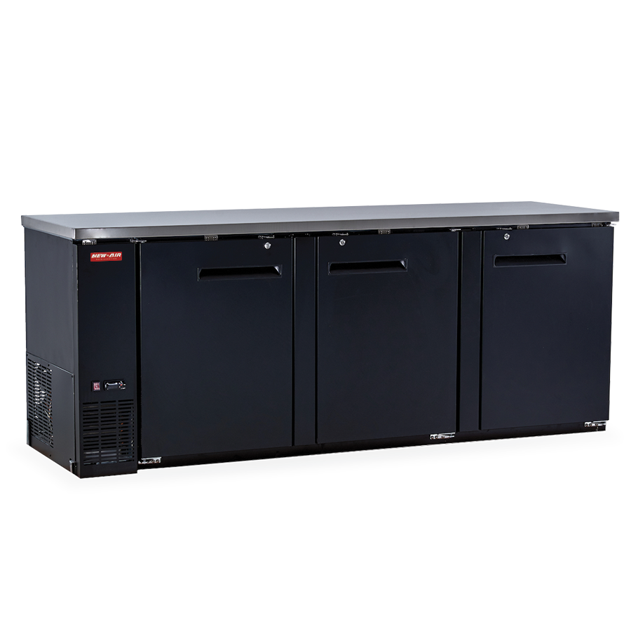 Réfrigérateur back bar New Air 32 pi³ – 3 portes pleines – NBB-90-SB
