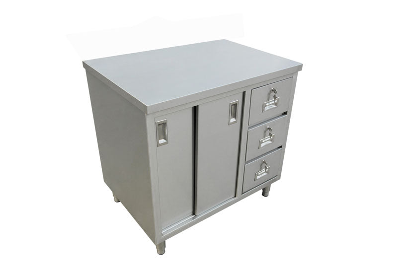 Table de travail avec armoire en acier inoxydable Omcan 24 x 48 po – 44189