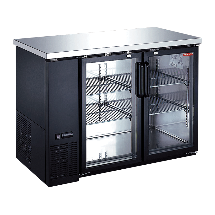 Réfrigérateur back bar New Air 12 pi³ – 2 portes vitrées – NBB-48-SG-N