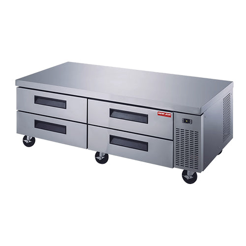Base de chef réfrigérée New Air 8,4 pi³ – 2 tiroirs – NCB-072-SS