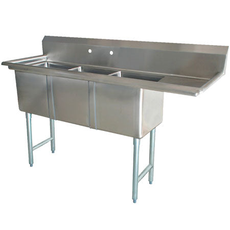 Évier de préparation simple comptoir avec droite égouttoir Versa Steel – SI821-1RC