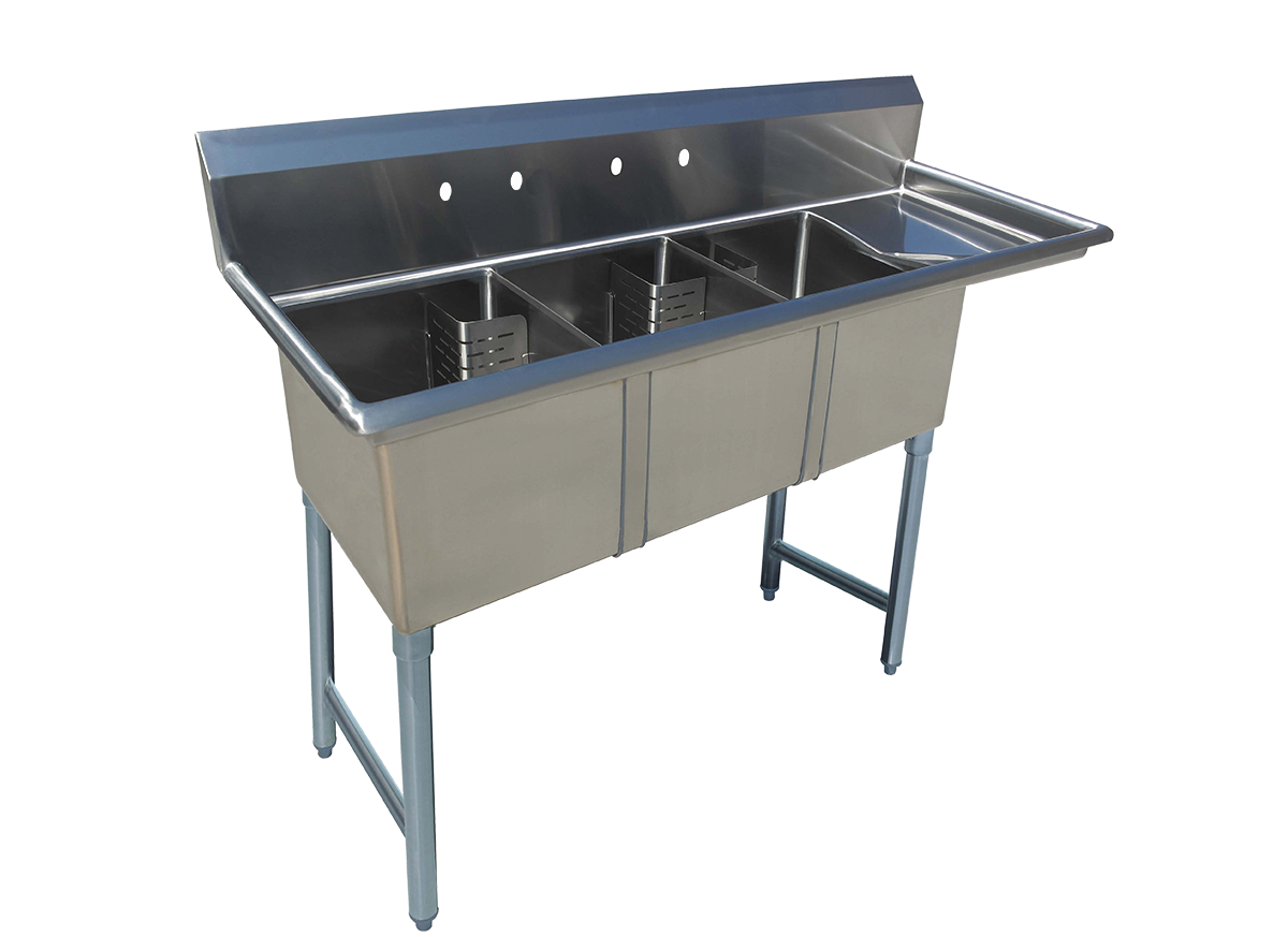 À casseroles évier simple en coin NO égouttoir Versa Steel – SI824-1N