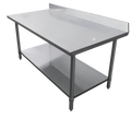 Table de travail en acier inoxydable avec dosseret 30 x 36 po économique Versa Steel – TB3036E