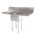 Évier 1 cuve Omcan 18 x 18 x 11 po – drain de coin avec 2 égouttoirs – 25249