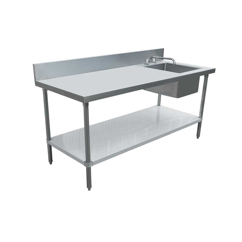 Table de travail avec évier en acier inoxydable Omcan 30 x 60 po – 43242