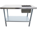 Table de travail en acier inoxydable avec évier à droite 24 x 72 po Versa Steel – TTUBR2472