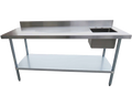 Table de travail en acier inoxydable avec évier à droite & dosseret 30 x 96 po Versa Steel – TTUBR3096-B