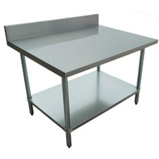 Table de travail en acier inoxydable avec dosseret 30 x 24 po Versa Steel – TB3024