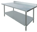 Table de travail 304 SS dessus avec dosseret 30 x 84 po Versa Steel – TSB3084