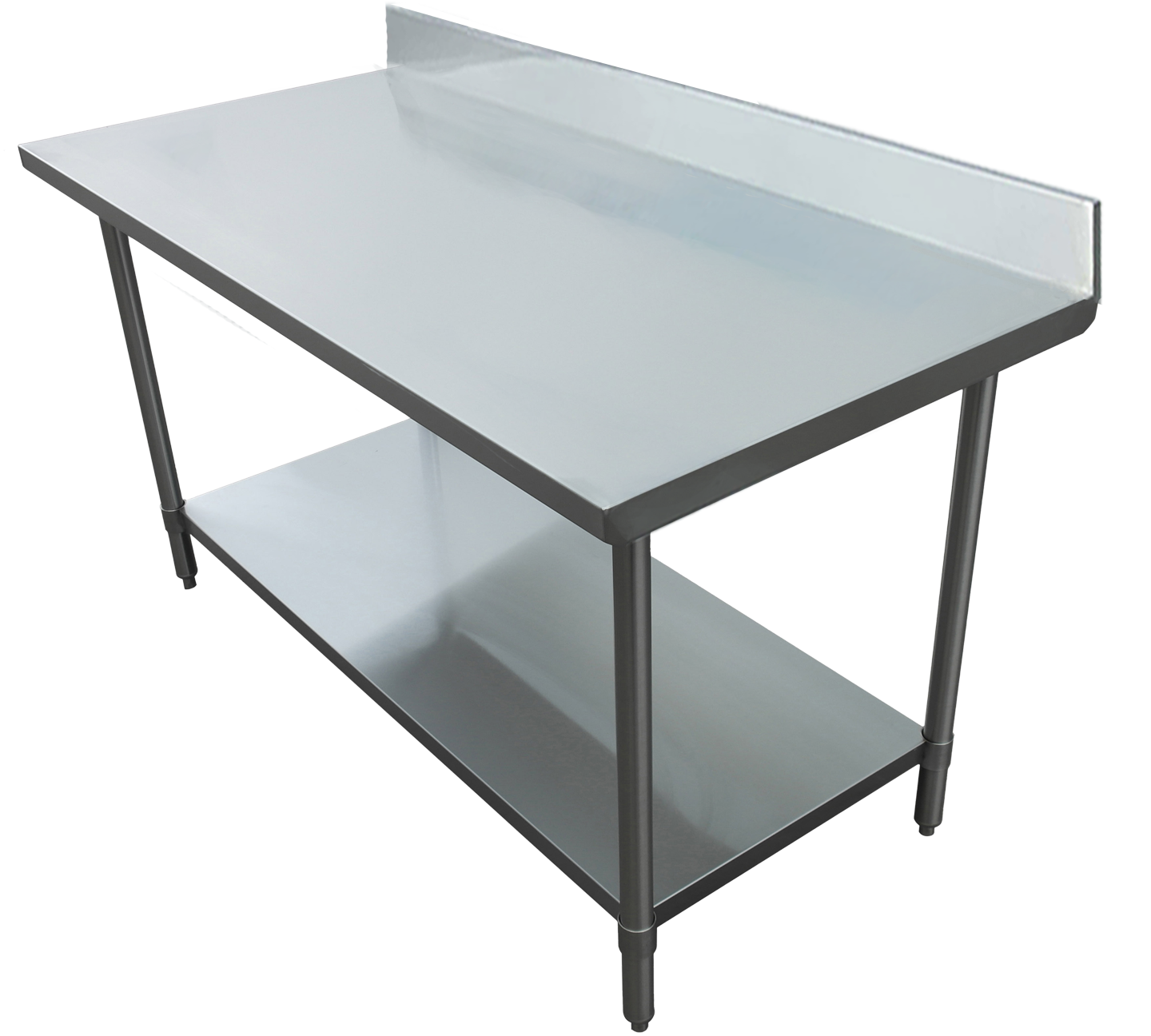 Table de travail 430 SS dessus avec dosseret 24 x 24 po Versa Steel – TSB2424E