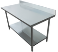 Table de travail 430 SS dessus avec dosseret 30 x 72 po Versa Steel – TSB3072E