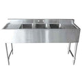 Évier de bar double avec égouttoir à gauche Versa Steel – SIB-2L