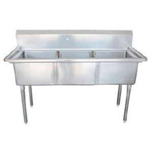 Évier de préparation triple comptoir avec droite égouttoir Versa Steel – SI818-3RC