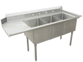 Dishwasher à casseroles évier double gauche latéral Versa Steel – SI824-2L-DW
