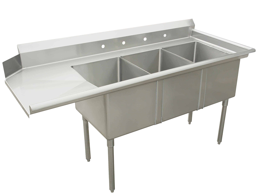 Dishwasher à casseroles évier double gauche latéral Versa Steel – SI824-2L-DW