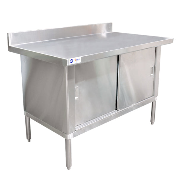 Table de travail avec armoire en acier inoxydable Omcan 30 x 60 po – 24401