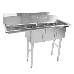 À casseroles évier Space Saver triple avec Left Versa Steel – SI1410-3L