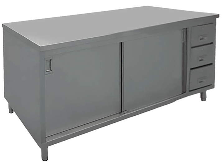 Rangement armoire en acier inoxydable 24 x 48 po fermé Versa Steel – TDEC2448D