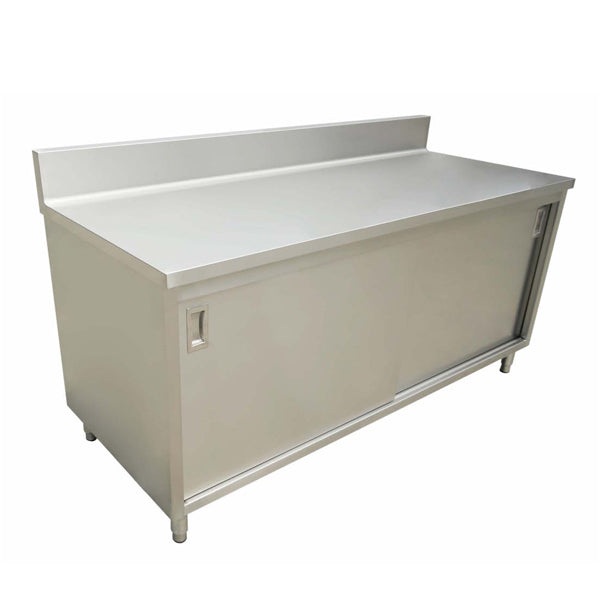 Table de travail avec armoire en acier inoxydable Omcan 24 x 48 po – 43480