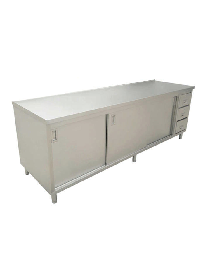 Table de travail avec armoire en acier inoxydable Omcan 24 x 72 po – 44191